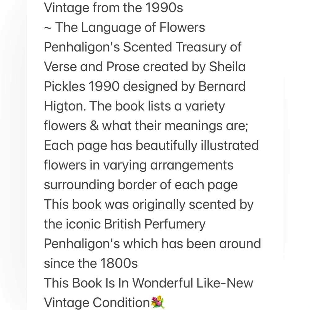 The Language of Flowers Penhaligon's Scented Treasury Verse Prose HC Box Vintage